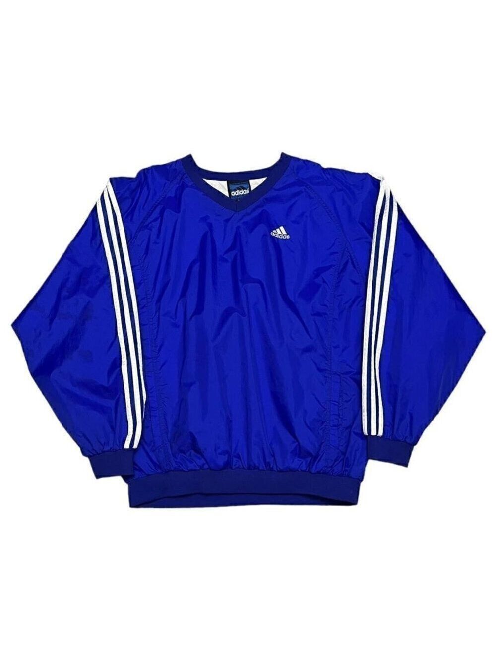 Vintage Y2K ADIDAS 3-Stripes Windbreaker Bomber Lightweight Soccer Jacket - L